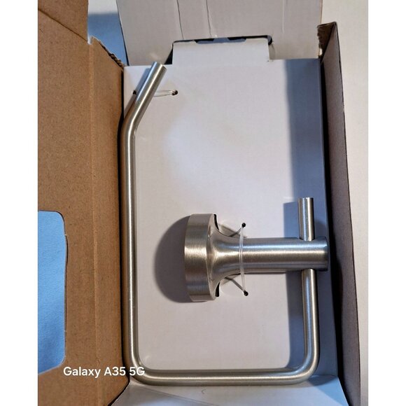 Better Homes & Gardens Satin Nickel Toilet Paper Holder Clean Modern Design - Picture 2 of 3